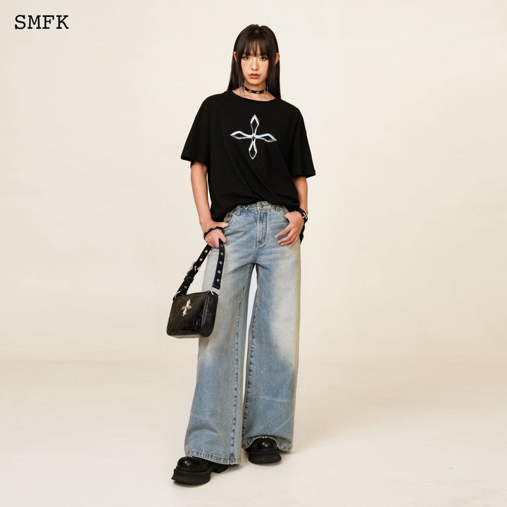 SMFK WILDWORLD TARPAN CLASSIC BLUE FLARED JEANS