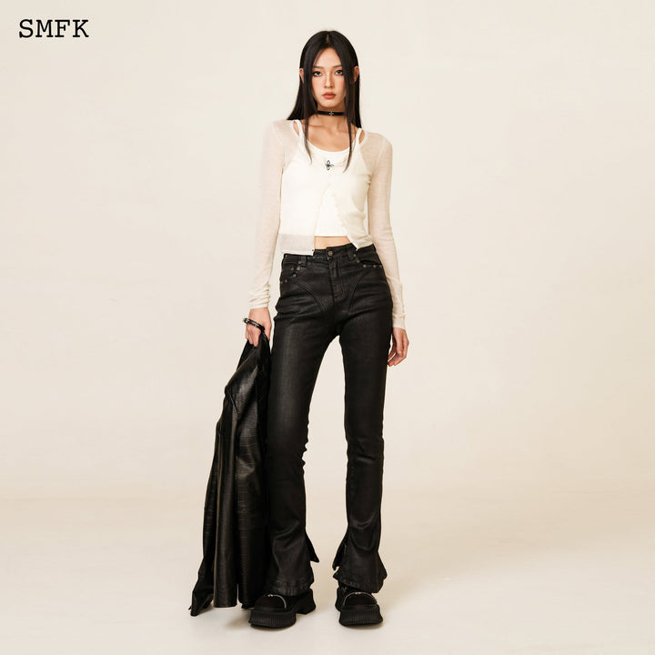 SMFK WILDWORLD TARPAN WAXED JEANS IN BLACK