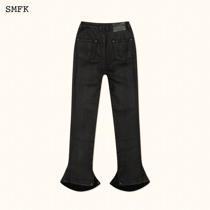 SMFK WILDWORLD TARPAN WAXED JEANS IN BLACK