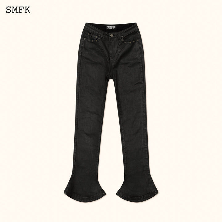 SMFK WILDWORLD TARPAN WAXED JEANS IN BLACK