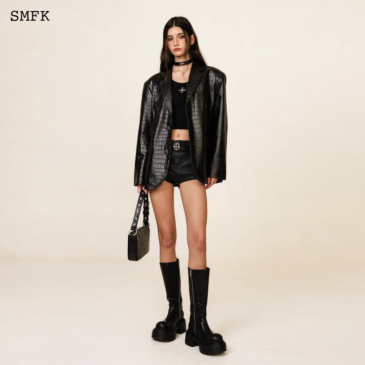 SMFK WILDWORLD VINTAGE LEATHER BLACK CROCODILE SUIT