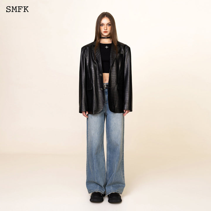 SMFK WILDWORLD VINTAGE LEATHER BLACK CROCODILE SUIT