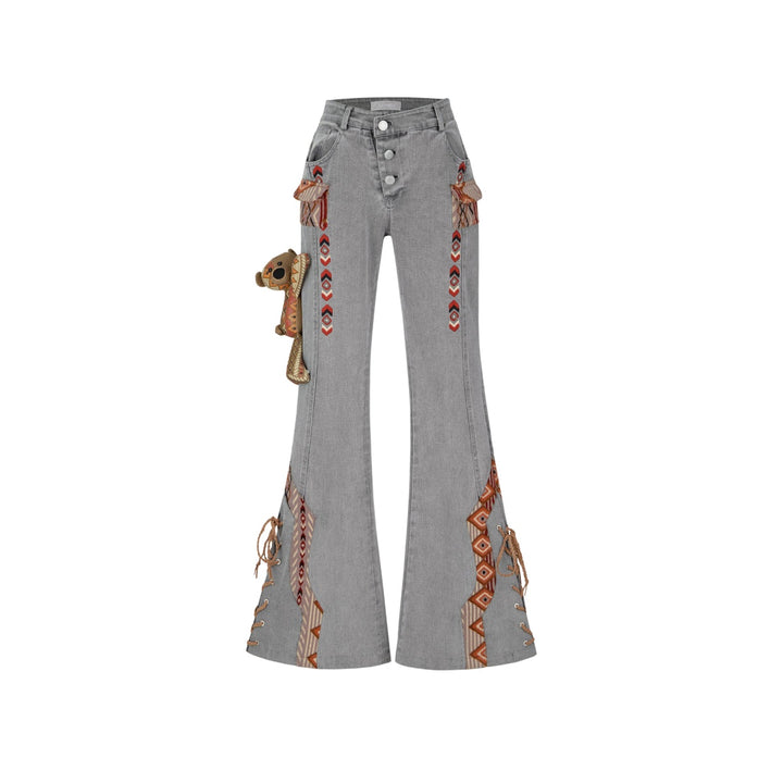 13De Marzo TRIBE HUNTING TOTEM BELL BOTTOM JEANS