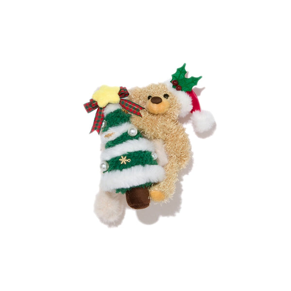 CHRISTMAS TREE BEAR HAIR CLAW CLIP