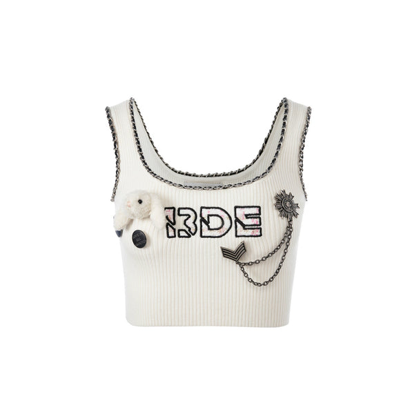 13De Marzo BADGE PUNK STRAP VEST TOP