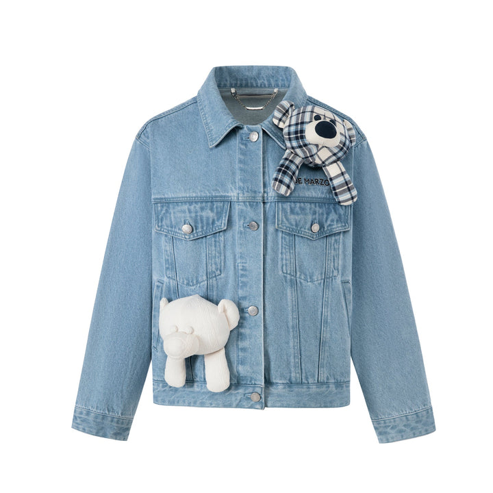 13De Marzo BEAR IN WORMHOLE DENIM JACKET