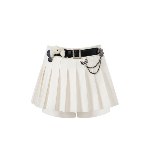 13De Marzo BADGE PUNK KNIT SKIRT SHORTS