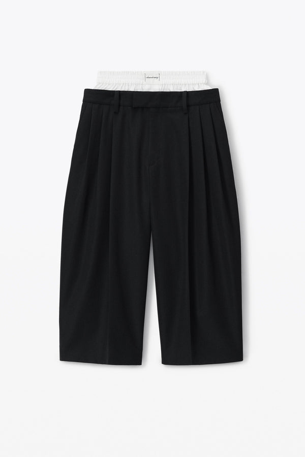 TAILORED CULOTTE WITH EXPOSED BOXER