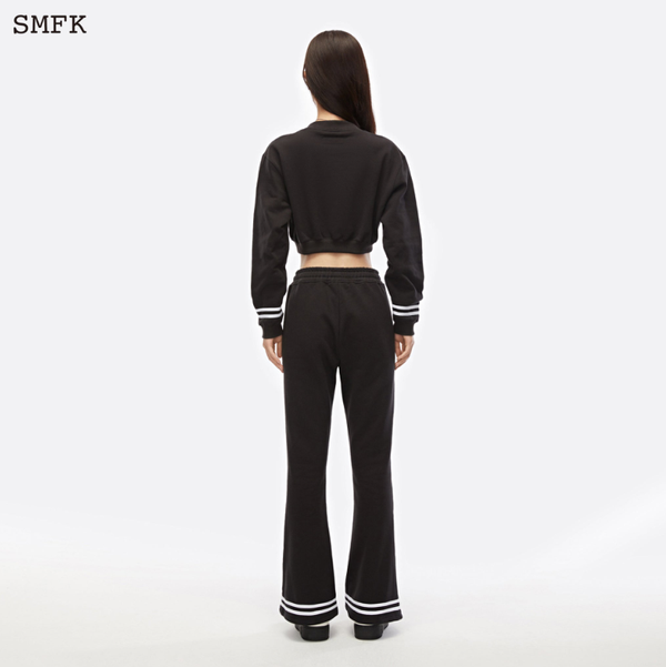 Black Night Flower Retro Sports Suit