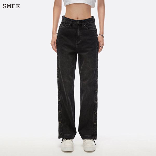 SKATEBOARD DECONSTRUCTED JEANS BLACK