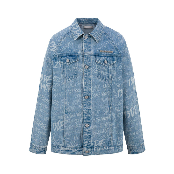 13De Marzo GRAFFITI LOGO DENIM JACKET