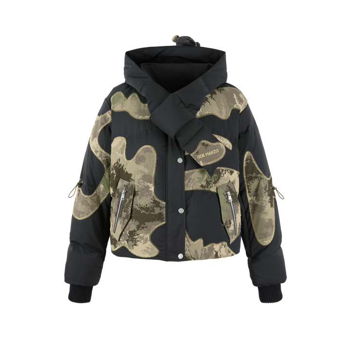 13De Marzo BEAR CAMO PATCH DOWN JACKET