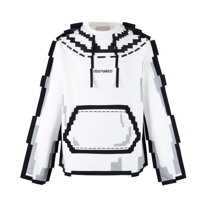 13De Marzo 2D PIXEL HOOD PRINTING SWEATER