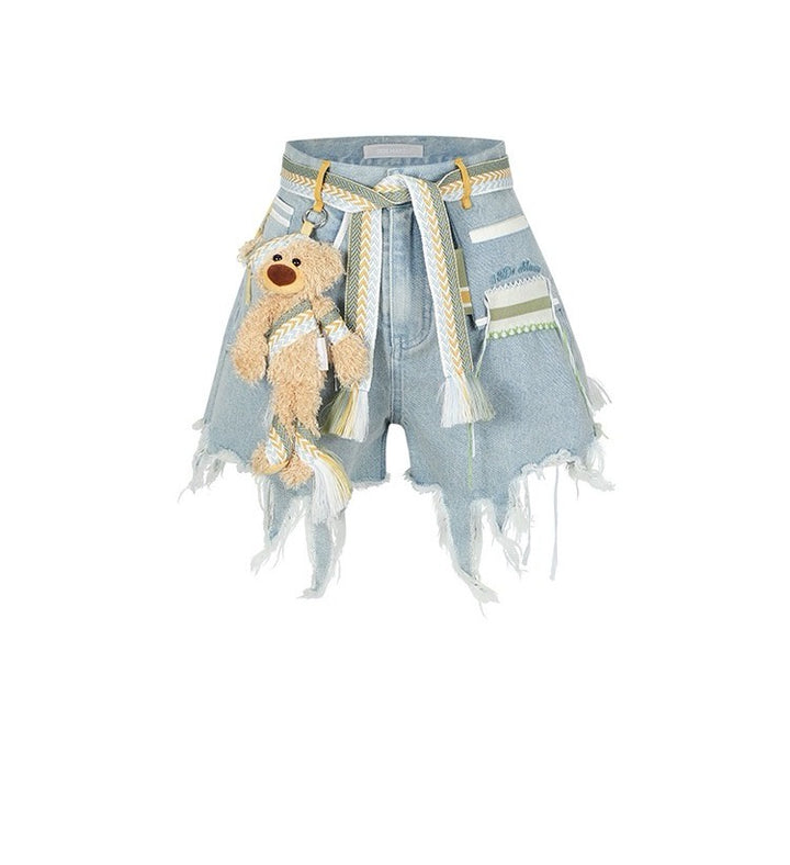 13De Marzo BEAR DECONSTRUCT DENIM SHORTS