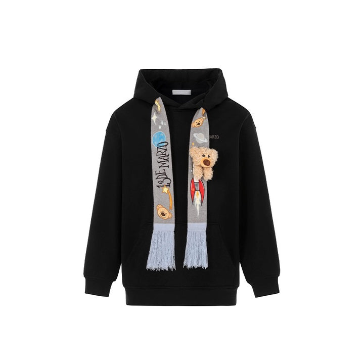 13De Marzo SPACE IMAGE SCARF HOODIE