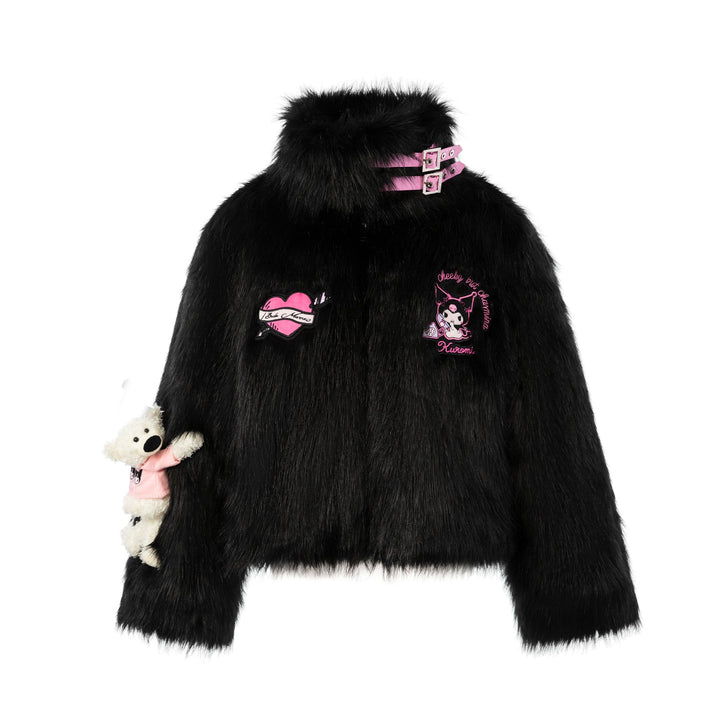 13De Marzo KUROMI BEAR ARTIFICIAL MINK COAT