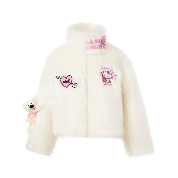 13De Marzo HELLO KITTY BEAR ARTIFICIAL MINK COAT