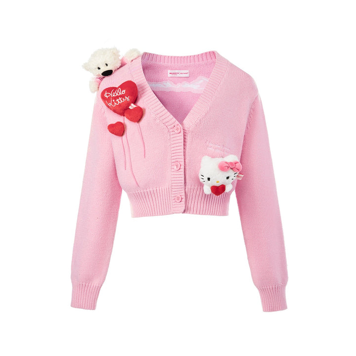 13De Marzo HELLO HITTY BEAR HEART CARDIGAN