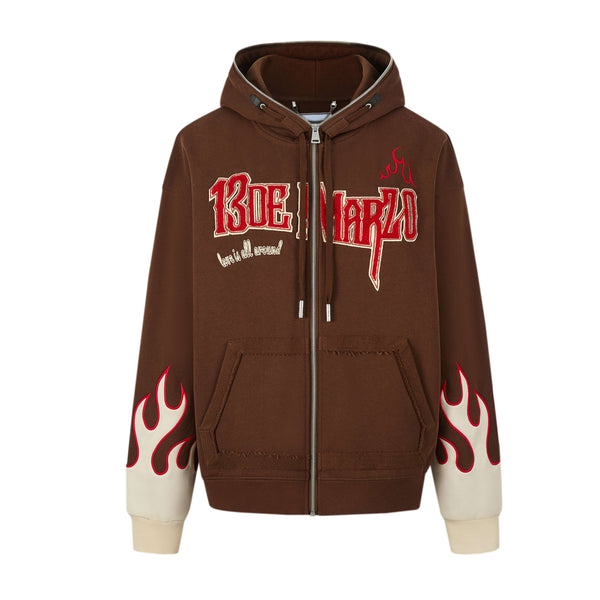 13DE MARZO FLAME ZIP HOODIE