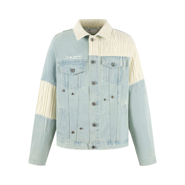 Weave Knit Blend Denim Jacket