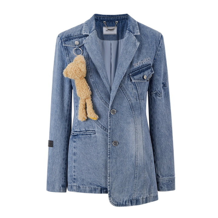 13DE MARZO BEAR CURVED DENIM SUIT