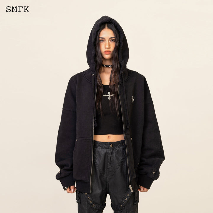 SMFK COMPASS CLASSIC CROSS HOODIE BLACK JACKET