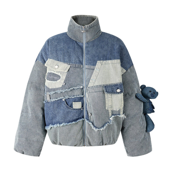 13De Marzo DENIM PATCH POCKETS DOWN JACKET