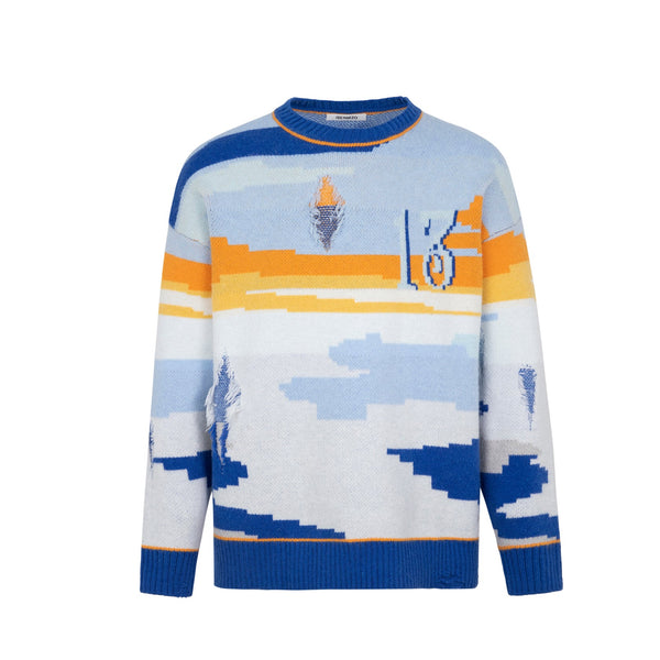 13DE MARZO MOSAIC SCENE SWEATER