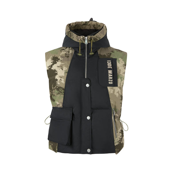 BEAR CAMO PATCH DOWN VEST