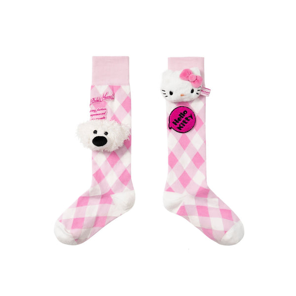 HELLO KITTY BEAR PLAID SOCKS