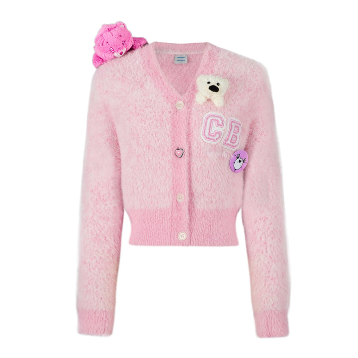 13De Marzo HEART BUTTON MOHAIR CARDIGAN