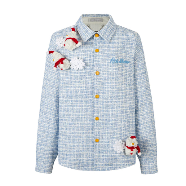 13De Marzo CHRISTMAS SNOWMAN BEAR SHIRT COAT