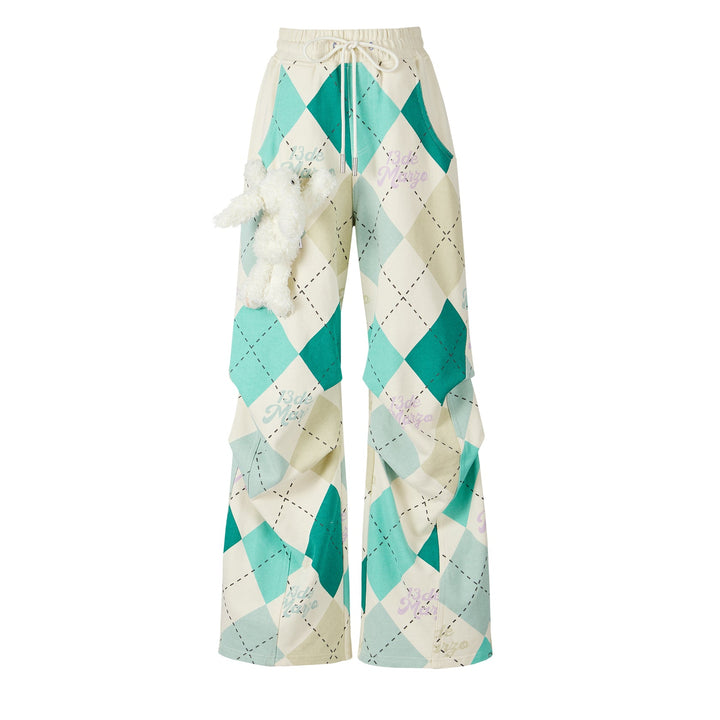 13De Marzo BUNNY VINTAGE DIAMOND PATTERN PANTS