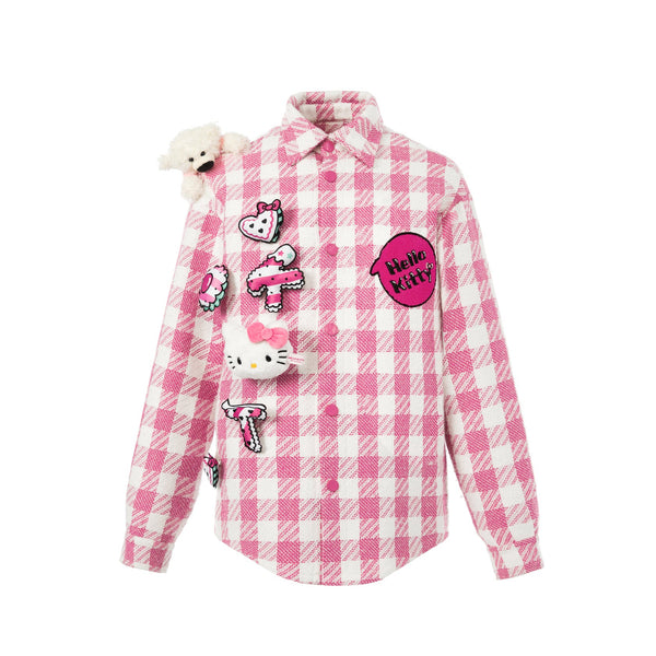 HELLO KITTY BEAR PLAID SHIRT