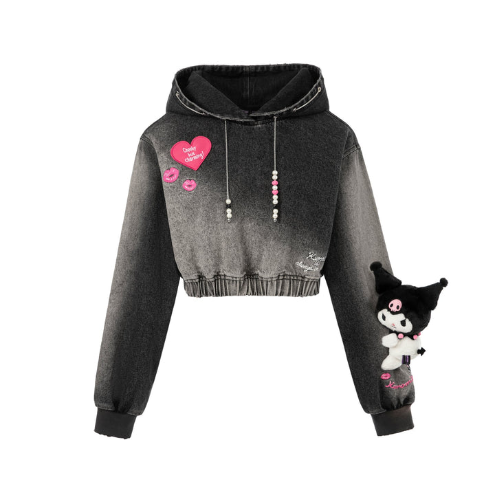 13De Marzo KUROMI BEAR STRING WASHED HOODIE