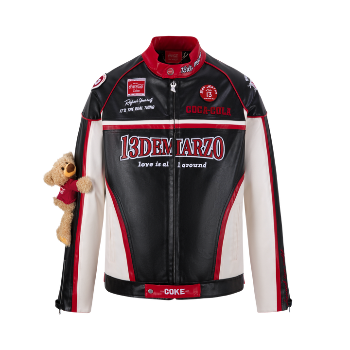 13De Marzo COCA-COLA BEAR RACING LEATHER JACKET