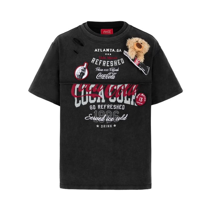 13De Marzo COCA-COLA BEAR LAYERED LOGO T-SHIRT