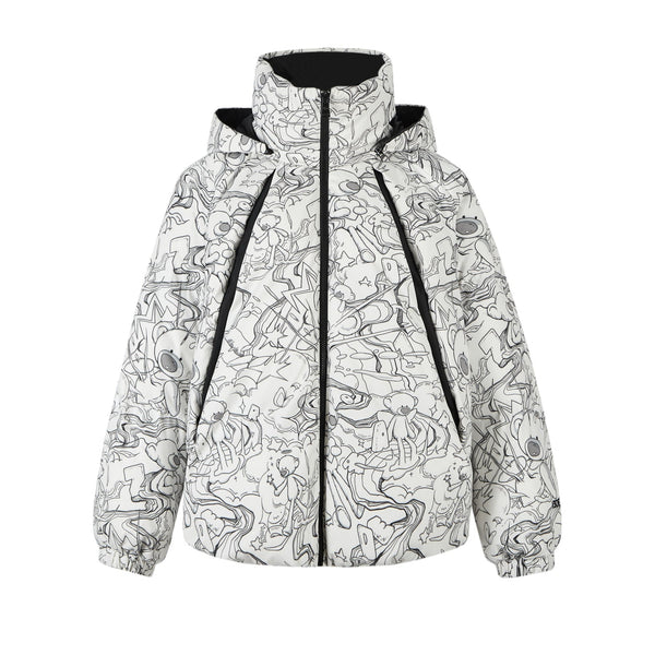 13De Marzo BEAR LASER SKETCH DOWN JACKET