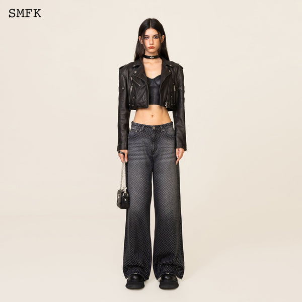 SMFK ANCIENT MYTH DIAMOND FLARED JEANS IN BLACK