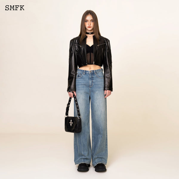 SMFK COMPASS CLASSIC CROSS FLARED JEANS IN BLUE