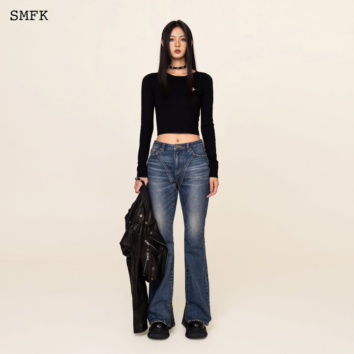 SMFK COMPASS TARPAN CLASSIC FLARED JEANS RETRO BLUE