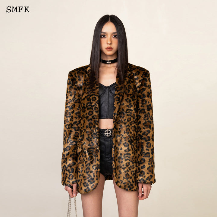 SMFK WILDWORLD LEOPARD FAUX FUR SUIT