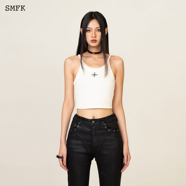 SMFK WILDWORLD CROSS SPORTY VEST TOP IN WHITE