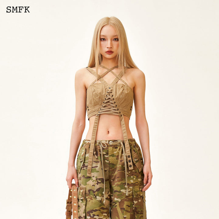 SMFK ANCIENT MYTH COBRA HUNTING VEST TOP WHEAT