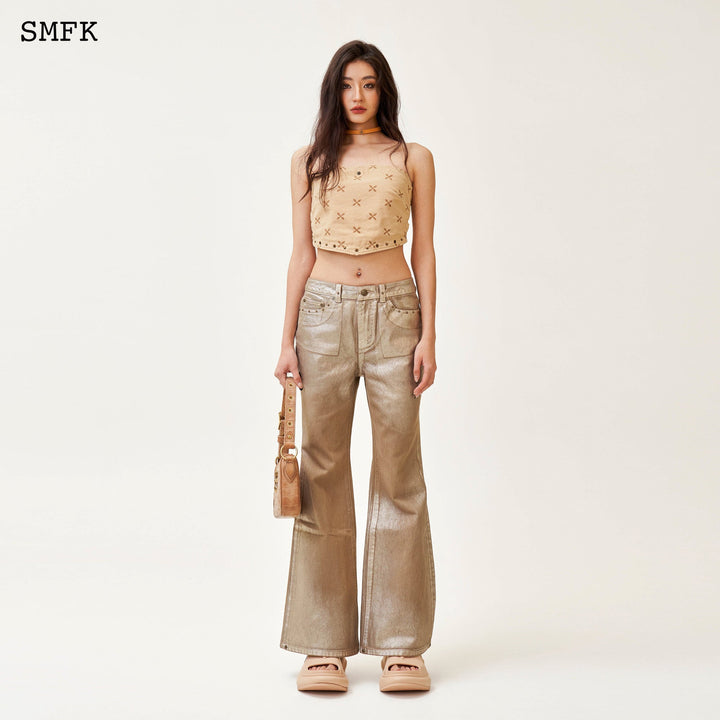 SMFK ANCIENT MYTH GOLDEN SNAKE FLARED JEANS