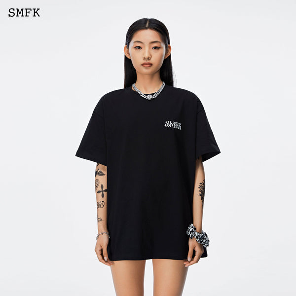 BLACK BRANDING OVERSIZED TEE