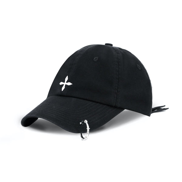 BLACK COMPASS LOGO BASEBALL CAP