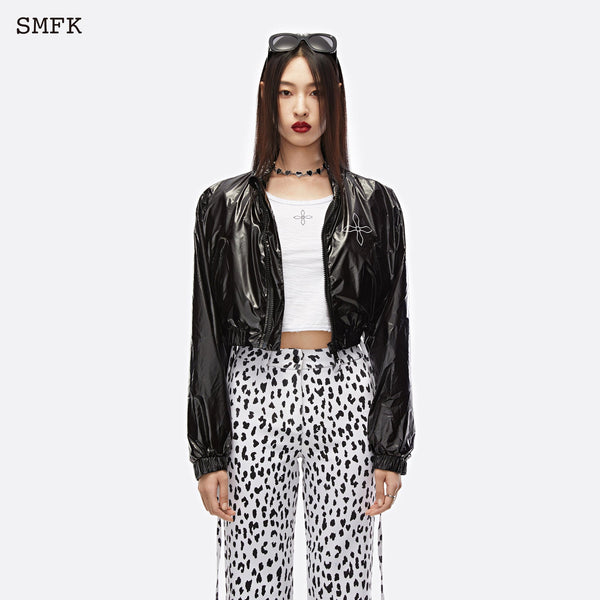 BLACK NIGHT FLOWER VINTAGE SHORT BODY JACKET