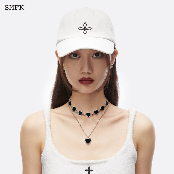COMPASS BLACK NIGHT FLOWER VINTAGE BASEBALL CAP WHITE