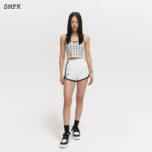 COMPASS WHITE CHECKERED KNITTED VEST